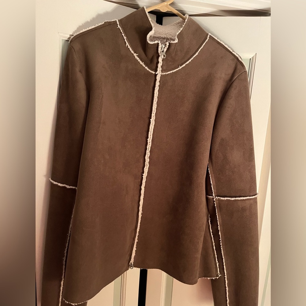 VELVET faux suede/shearling jacket XL worn once